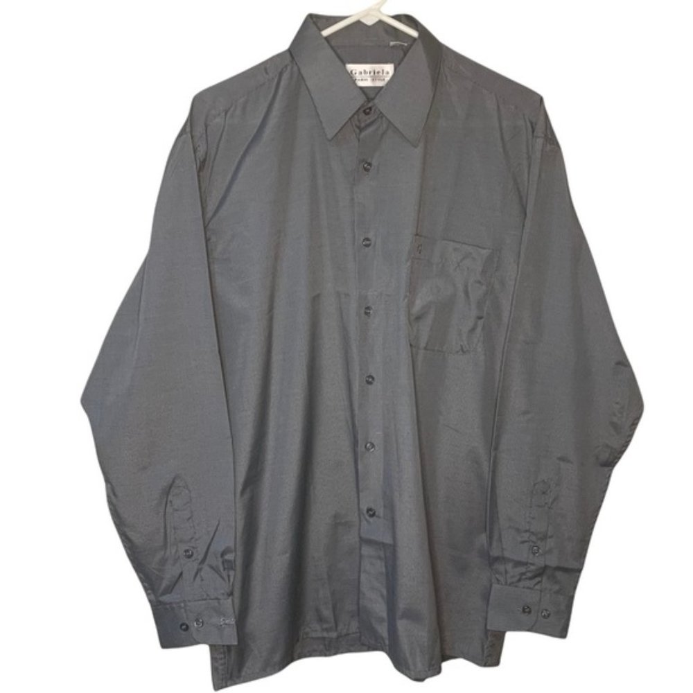 Gabriela Paris Style Long Sleeve Men’s Dress, Work, Office Shirt size 41 Gray